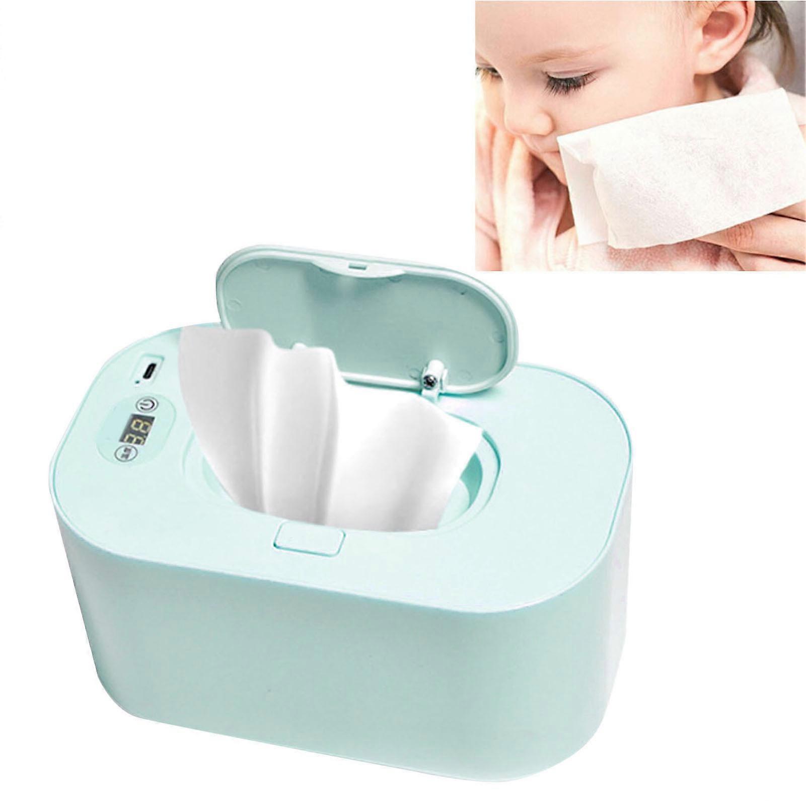 Wet Wipes Dispenser Heater Top Heating Lock Moisture Large Capacity Baby Wipe Warmer Blue Temperature Adjustable_