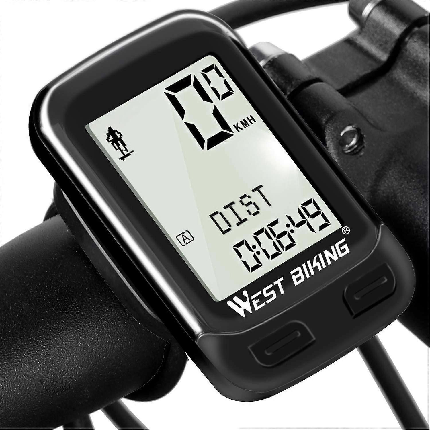 Bike Computer Wireless Waterproof Bicycle Odometer Speedometer Automatic Wake-up 22 Function Cycling Computer User A/B LCD Backlight 5 Language Displa