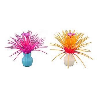 2pcs Aquarium Artificial Flowers And Plants Landscaping Simulation Fish Tank Fake Plants Ornament Decor