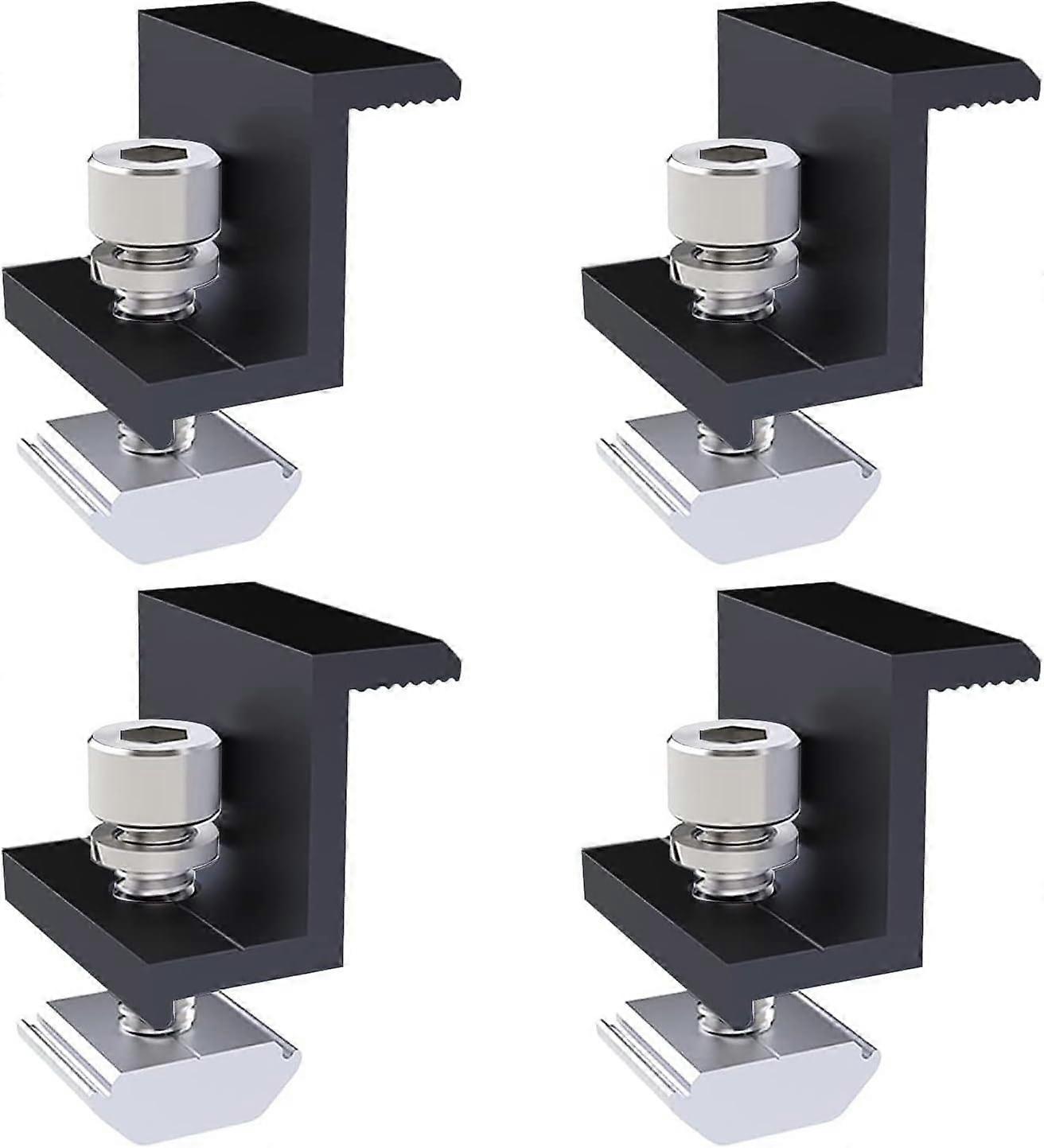 4 stk solpanel endeklemmer - 30 mm endeterminaler - sort - til solcelleanlæg