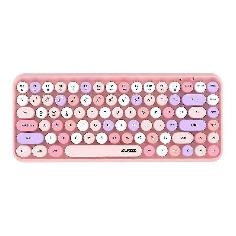 Wireless Bluetooth Keyboard, Mini 84 Key Retro Round Keycap Wireless Bluetooth Keyboard