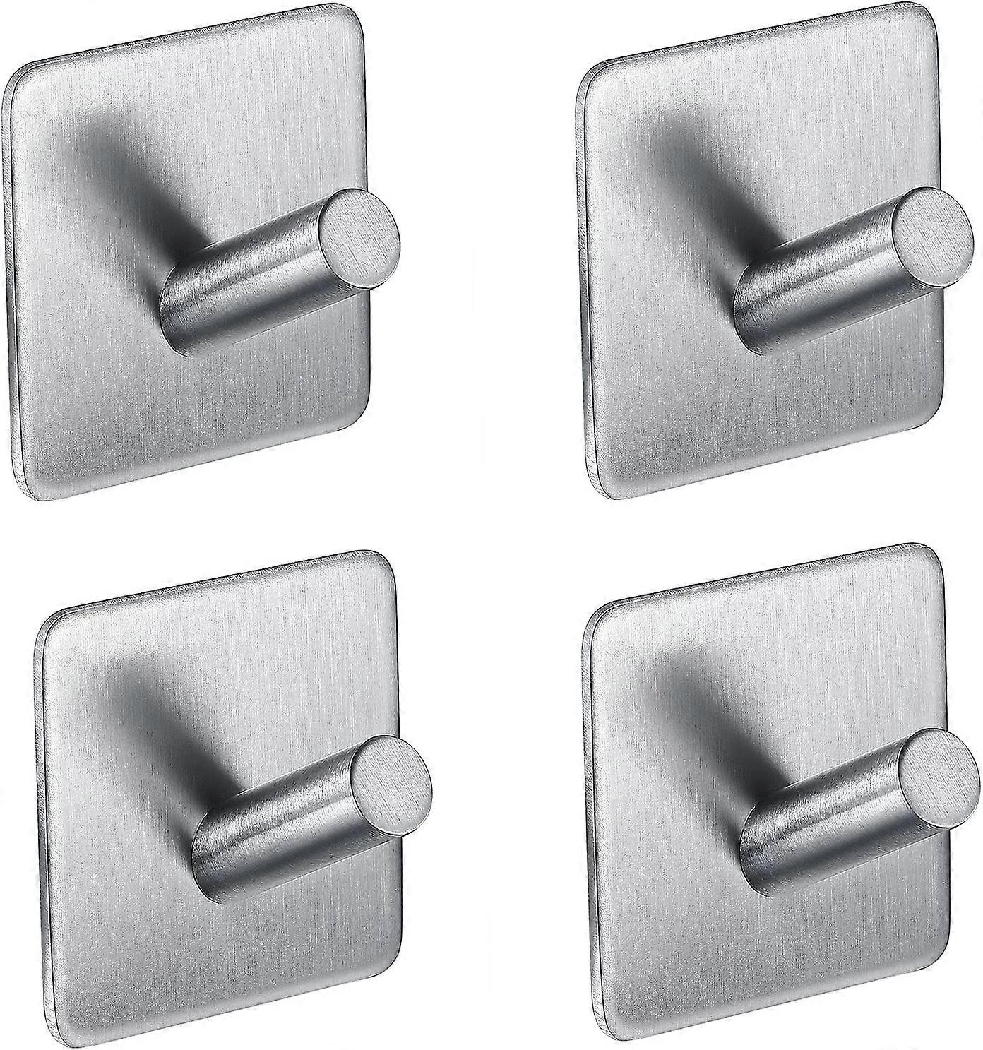 Hooks Self-Adhesive Towel Hooks, 4 Pieces Towel Holder Without Drilling, Wall Gift
