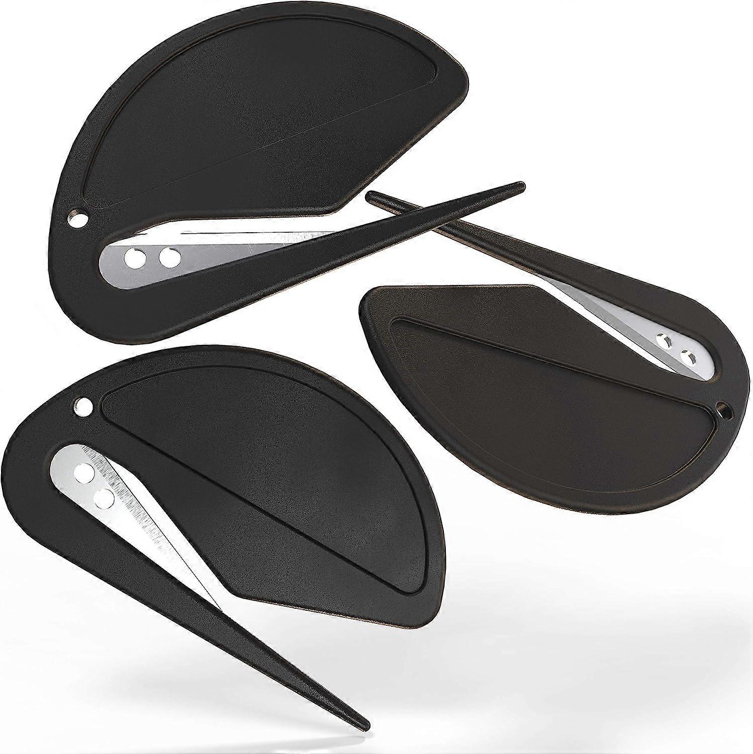 Desks Letter Openers - Executive Black - Sharp and Efficient - Open Envelopes with Ease (3 Pieces)