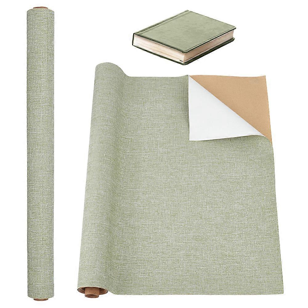 1 Sheet Rectangle Linen Fabric with Paper Back for Book Binding Dark Sea Green 100x43x0.05cm