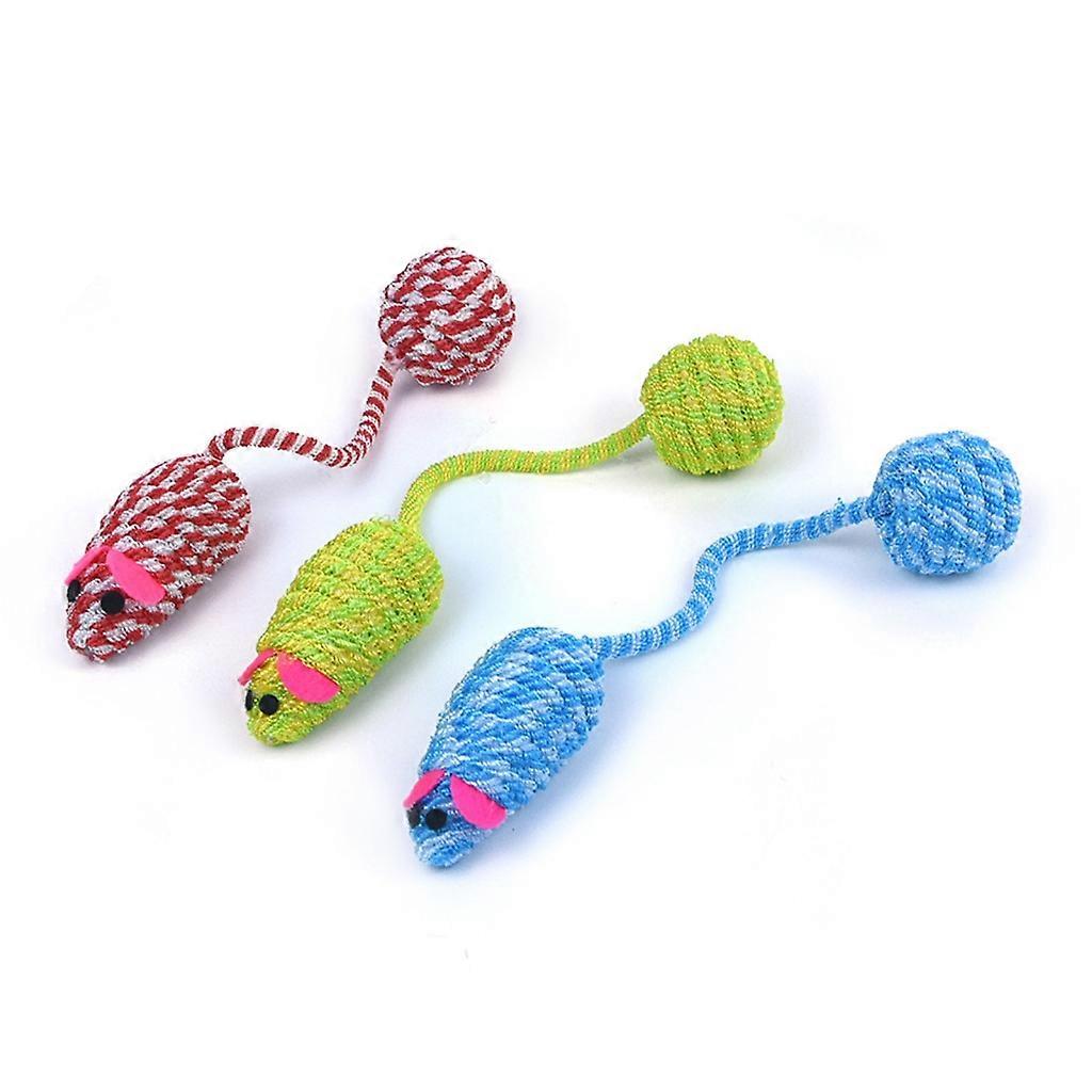 3 Pcs Cute Mouse Interactive Cat Toy False Mouse Pet Cat Toy Tear-Resistant