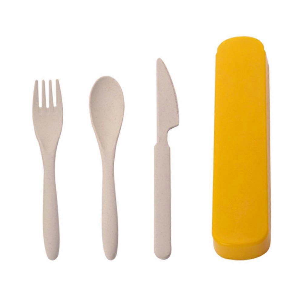3pcs Cutlery Set Tableware Portable Spoon Fork Knife Plastic