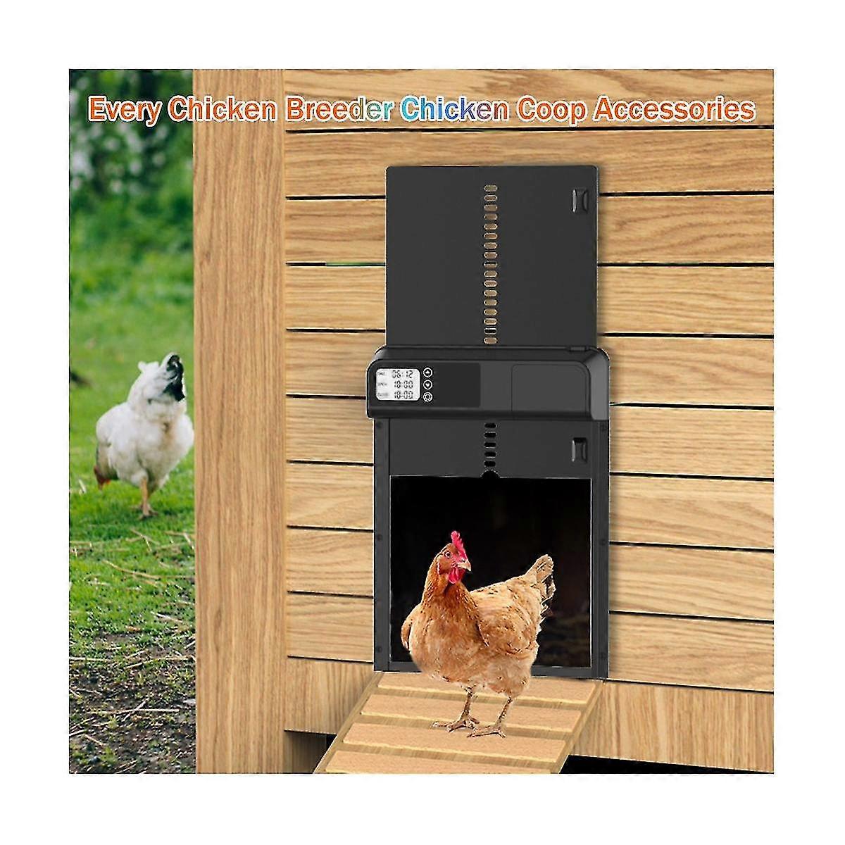 Smart Automatic Chicken Coop Door, Lcd Display Chicken Coop Door Opener With Manual And Timer Contr