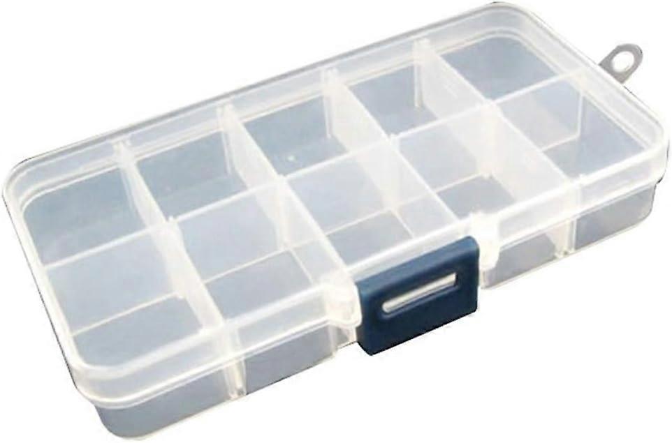 Clear Reusable Plastic Jewelry Adjustable Tool Box Craft Organizer Storage Container 10 Grid