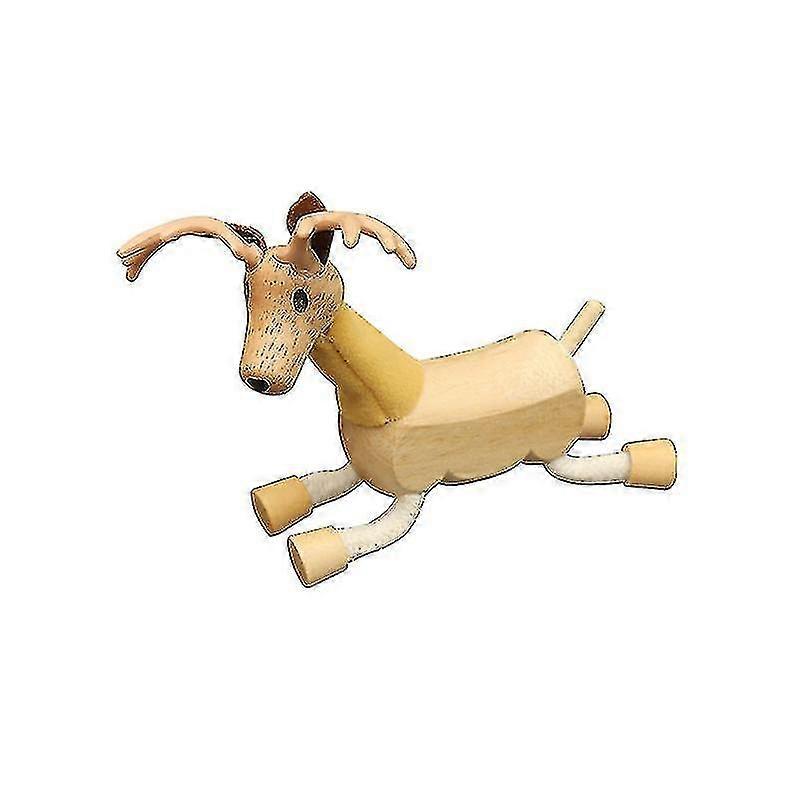 Solid Wood Small Animal Doll Model Children's Puppet Toy Creative Decoration Gift