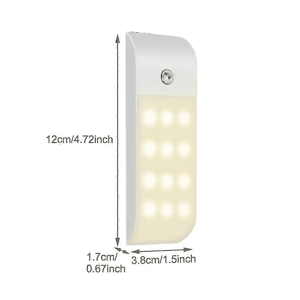 2pack 12 Led Night Light Usb Rechargeable Motion Sensor Kitchen