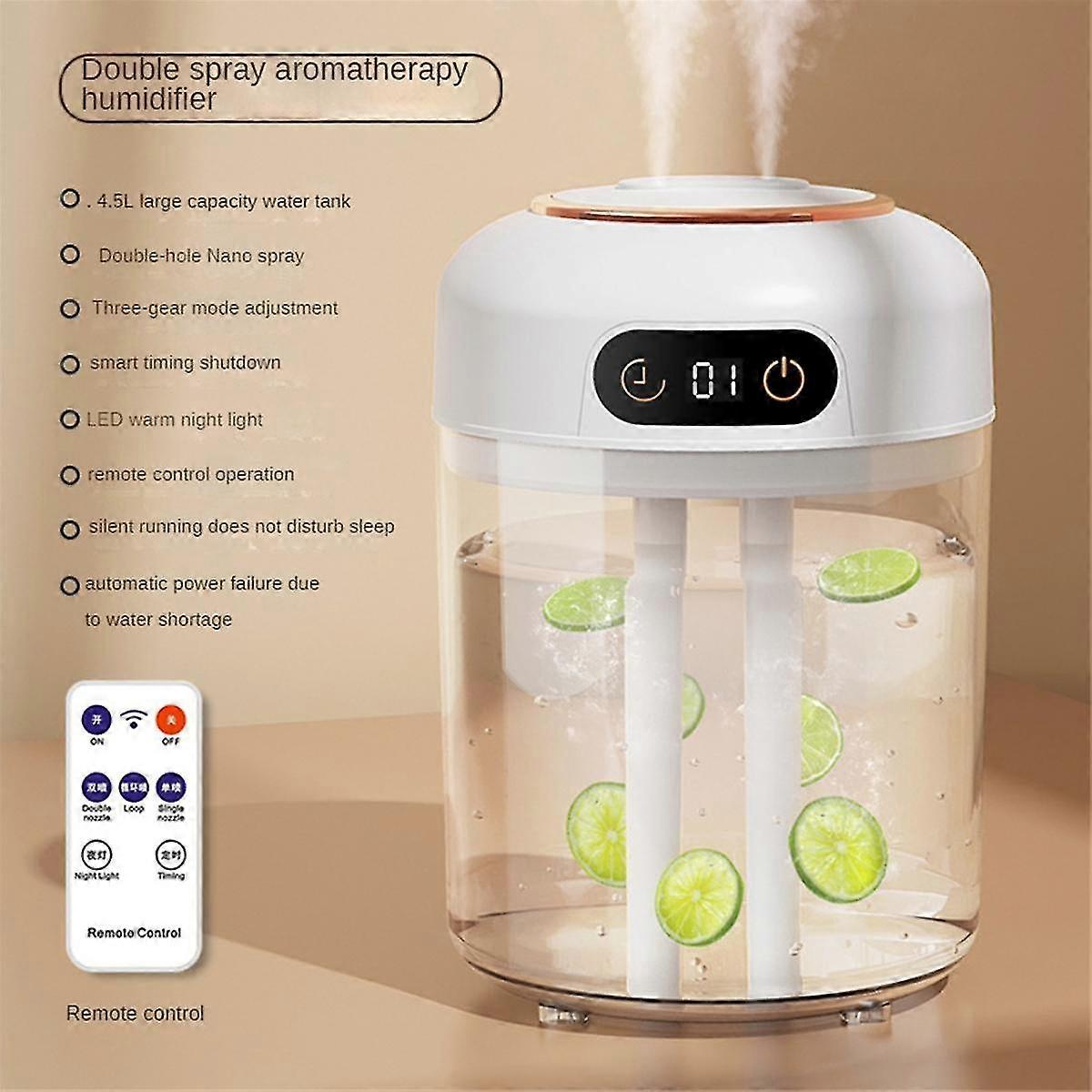 USB Humidifier Diffuser Essential Oil Diffuser with Atmosphere Light 4500Ml Cool Mist Humidifier fo