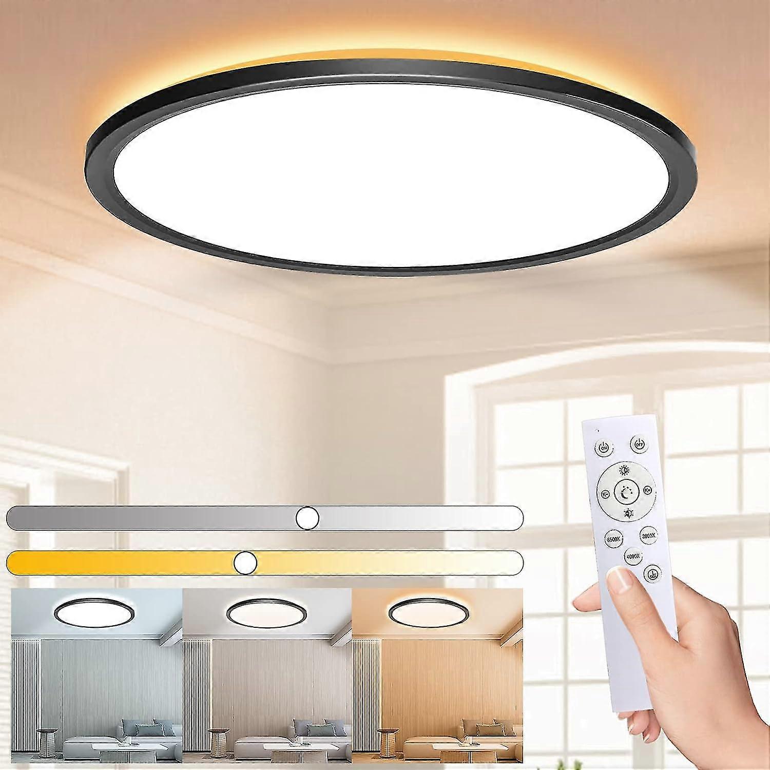 30w 3000lm Dimmable Led Ceiling Light, Ceiling Light Fixture With Remote Control, Round Ceiling Lighting