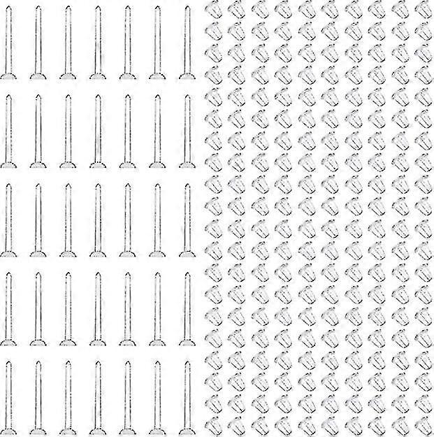 200 Pcs Healwe Plastic Earring Posts Clear Earrings With Rubber Earring Tw