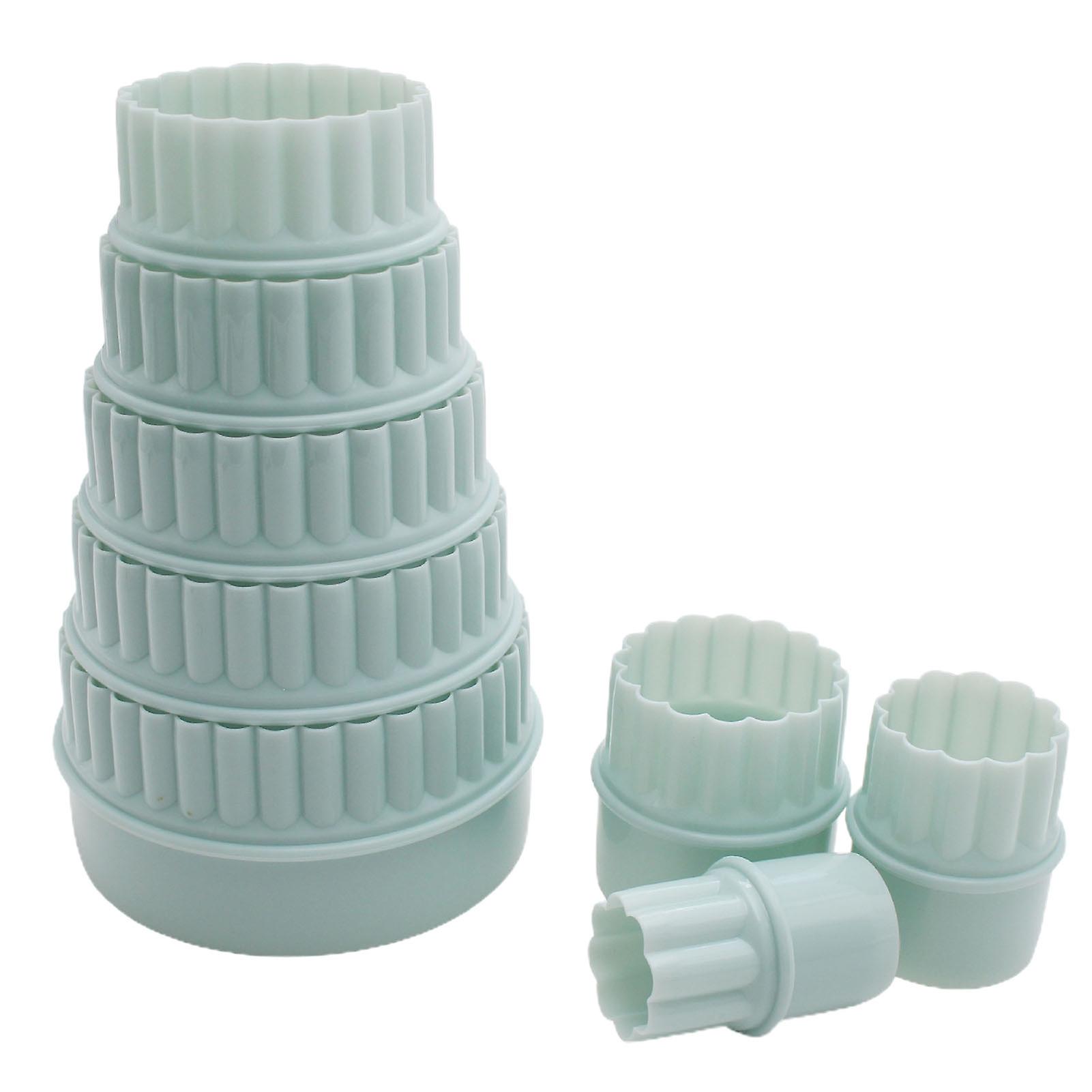 8Pcs/Set Cookie Cutters Sturdy Reusable Plastic Multifunctional Wavy Round DIY Dough Shape Molds for Baking