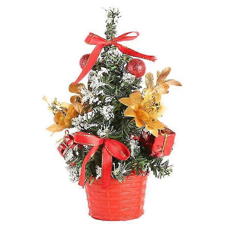 20Cm Mini Christmas Trees Decorations A Small Pine Tree Placed In The Desktop--Red