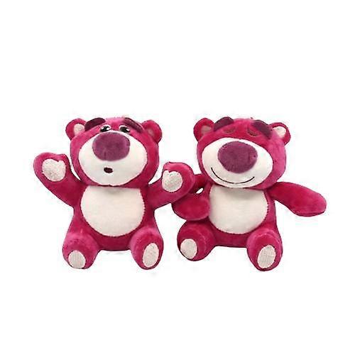 12 Stück süße Cartoon sitzende Erdbeerbär Plüschtier Puppe Schlüsselanhänger Puppe Anhänger