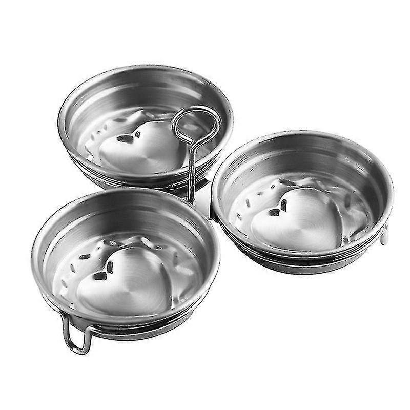 3pcs Edelstahl Eierform Eier Wilderer Easy Ei kochende Form Ölbürste
