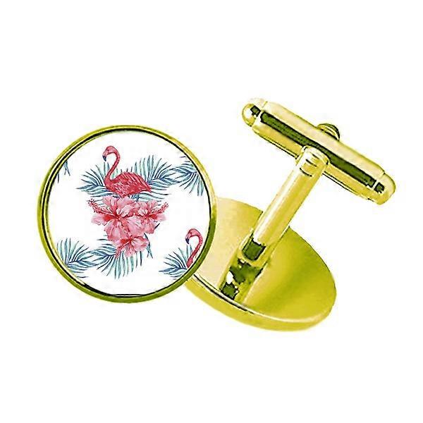 Symbole Flango Studded Business Boutons de manchette en métal doré