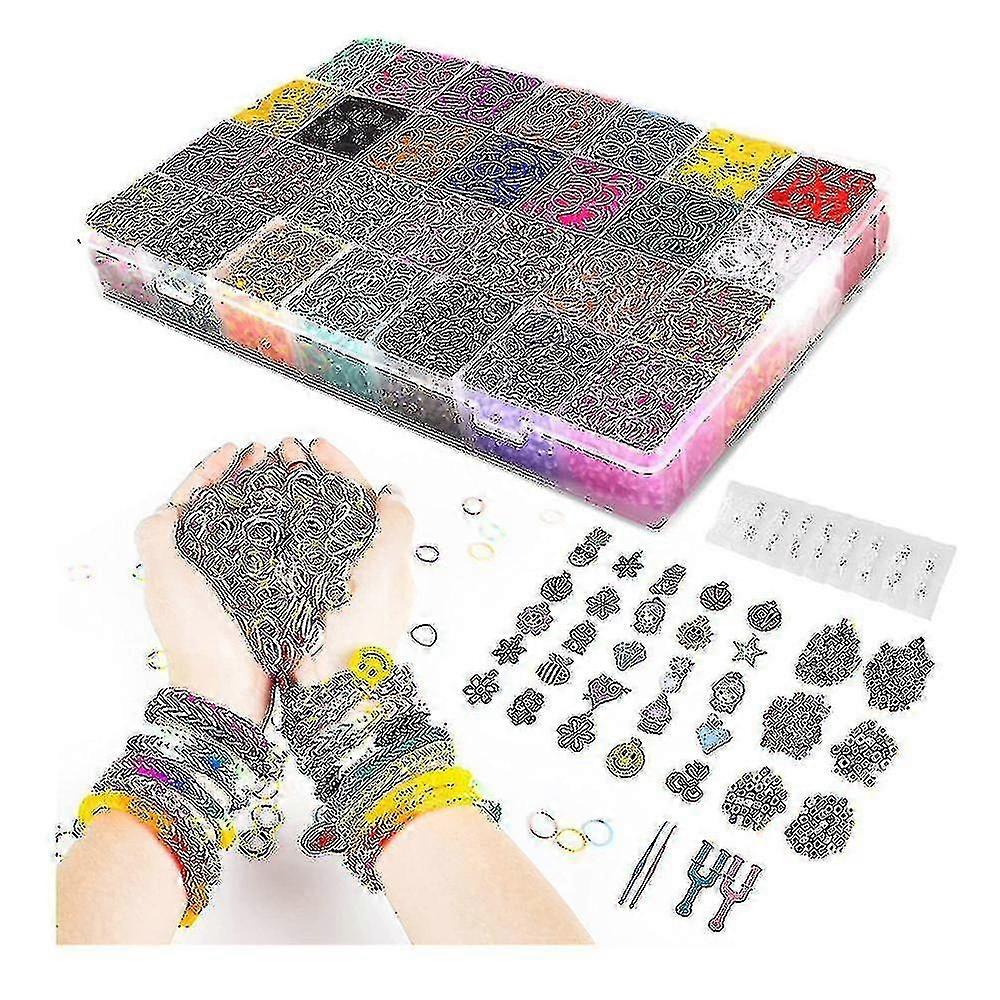 10000+ Creative Loom Twist Gummiband Smycken Making Kit--