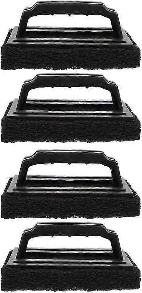4pcs BBQ Grill Cleaning Set, Griddle Scrubber with Handle for Grills Racks