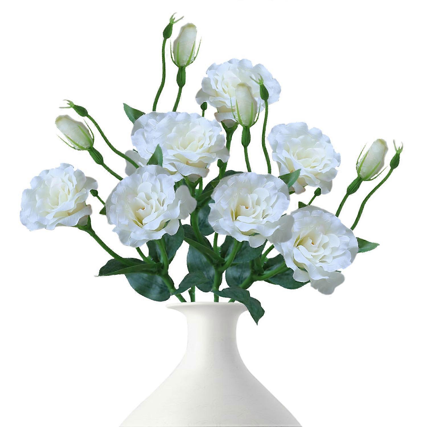 [安德在线]（下单备注：5枝弯曲装袋发货）(白色) 5pcs仿真花洋桔梗花 4头绢花家居婚庆婚礼花束