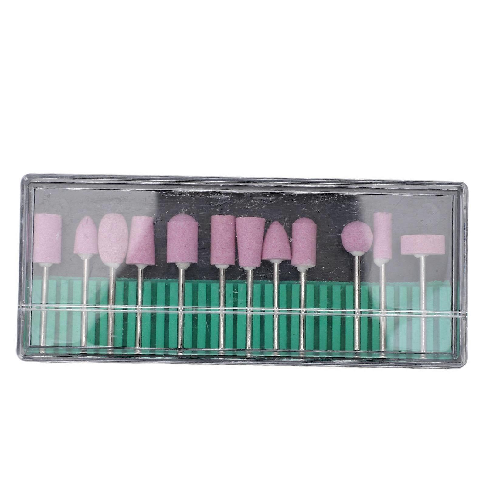 12Pcs Rotary Abrasive Mounted Stone Grinding Tool Grinder Polisher Drill Bits for Sanding Deburring
