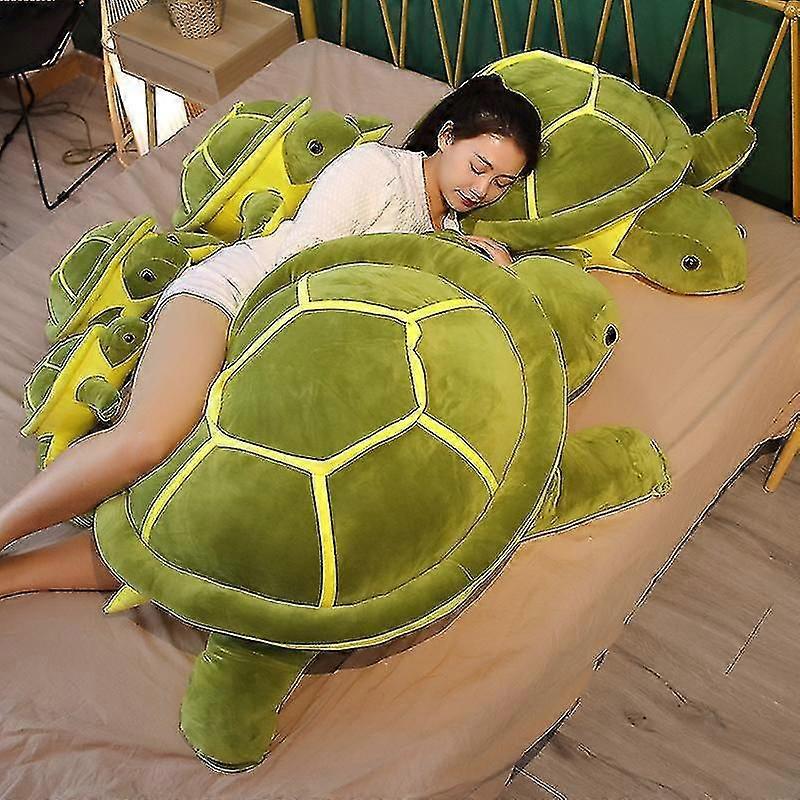 80cm Géant Tortue Verte Peluche Jouet Kawaii Poupées Animaux Doux Tortue de Mer Oreiller Cadeaux d’anniversaire Pour Enfants Fille