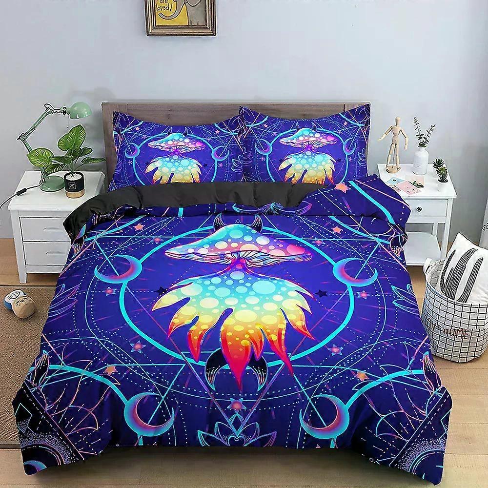 x1584 Lençóis de Cama Psicodélicos Conjunto de Cama Cogumelo Capa de Edredom Quarto ed Capas de Conforto Com Fronha Têxtil Lar /PCS Conjunto de Cama de 3 Peças (1 Du