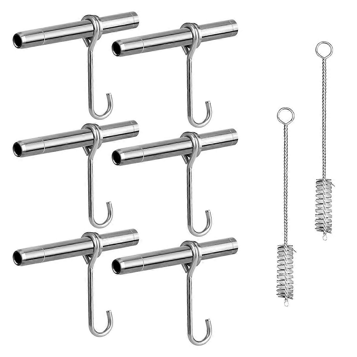 Stainless Steel Maple Syrup Tapping Kit, Maple Tree Taps, Spiles for Tapping Trees, 6 Spiles and Hooks with 2 Brushes