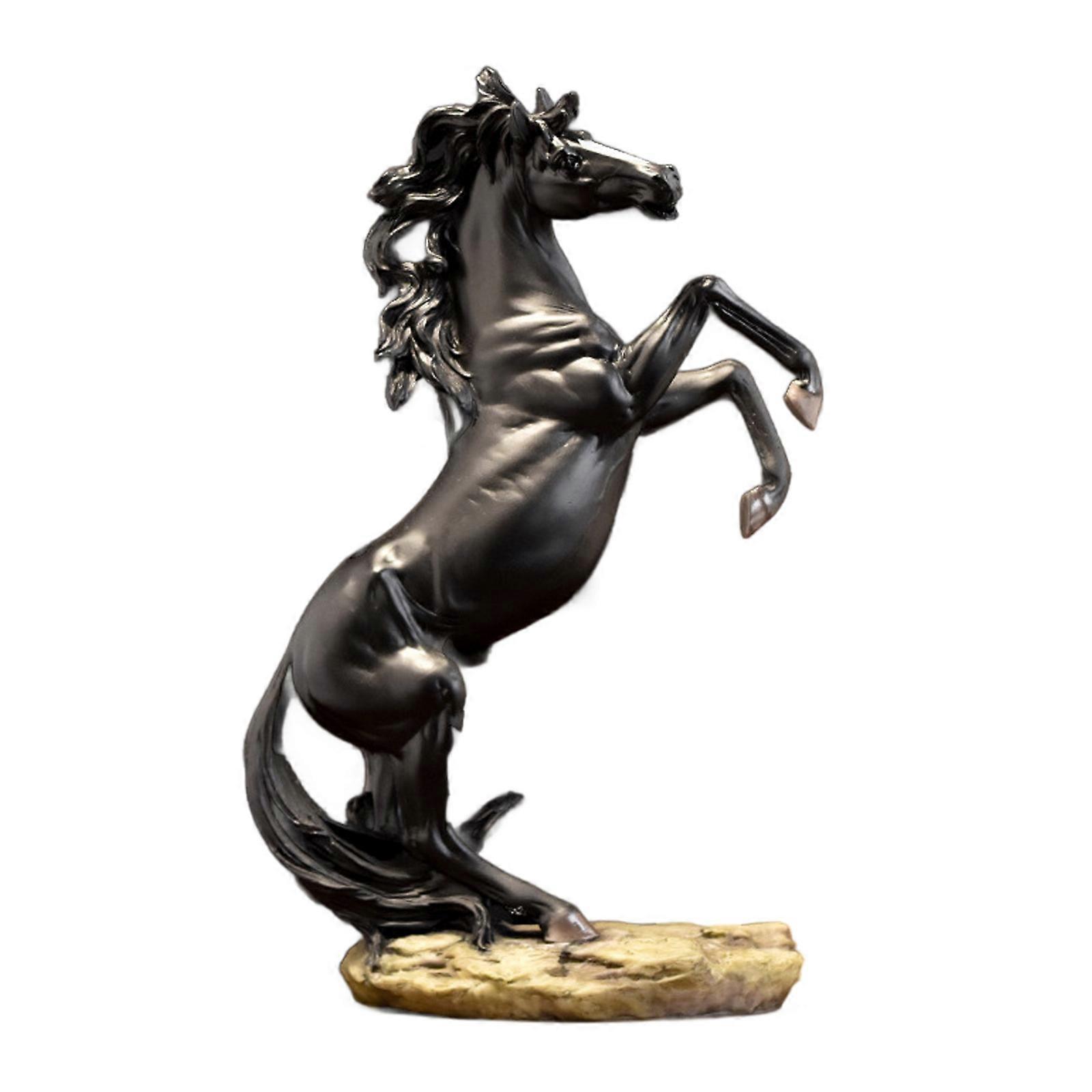 Handmade 12Inch Tall Standing Horse Sculpture Resins Animal Statue Figurine for Bookshelves and Fireplaces Decoration