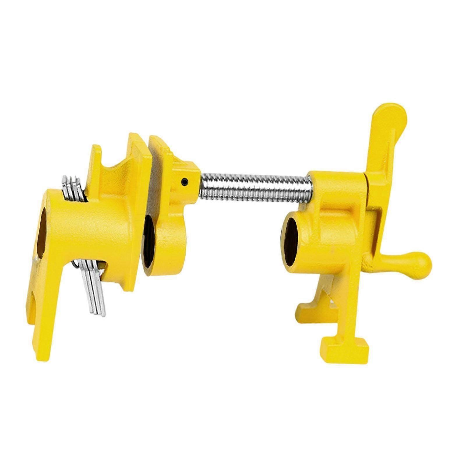 3/4" Wood Gluing Pipe Clamp Metal for Carpenters Easily Install Professional Yellow