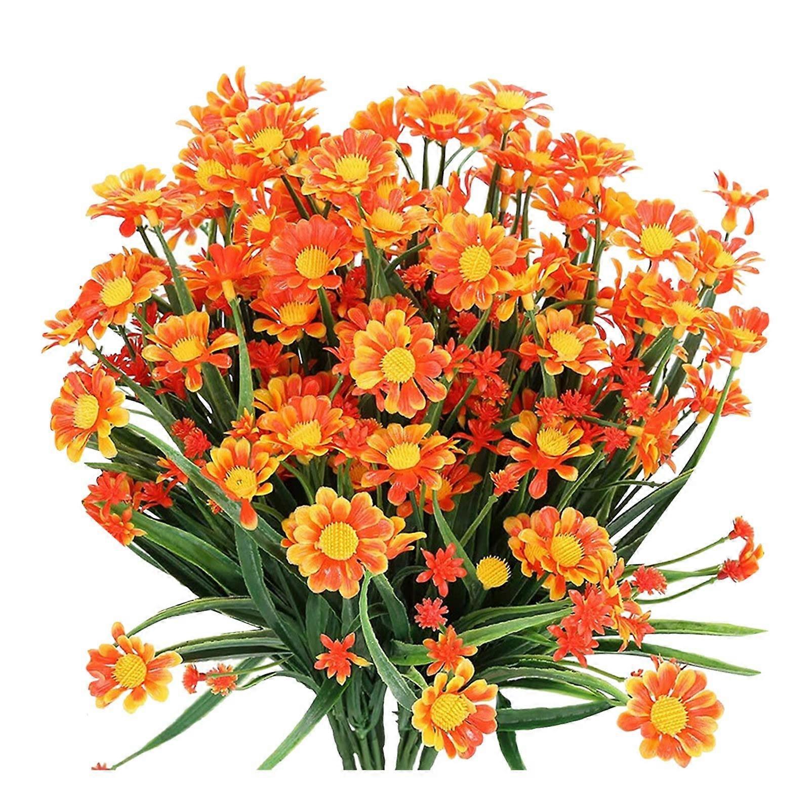 Small UV-Resistant Fake Daisy Bundles - 2 Pieces for Home Decoration, Indoor & Outdoor Use, Artificial Flower Decor