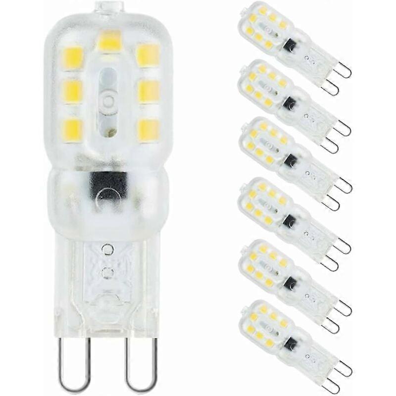 Pack of 10 G9 LED Bulbs, 3W, 800lm, Non-Dimmable, Flicker-Free, 360° Beam Angle