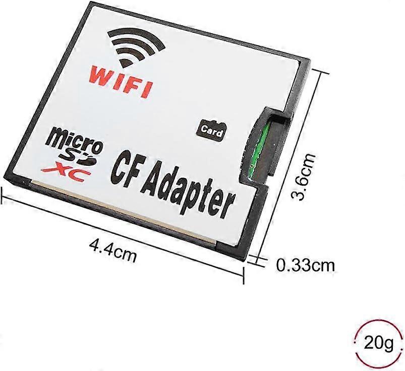 SQCLV Micro SD Card TF to WiFi CF CompactFlash Memory Card Adapter for DSLR Camera