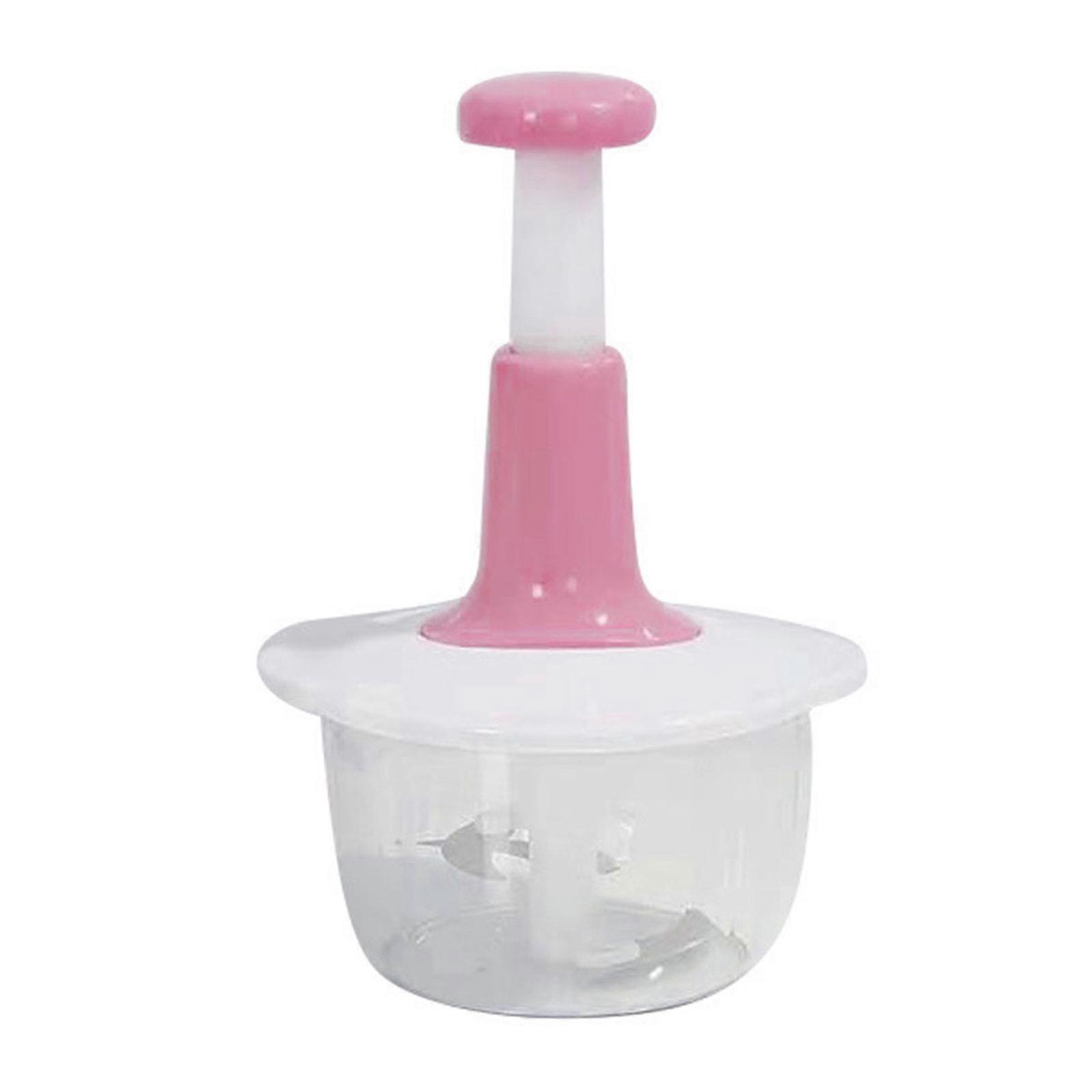 Household Manual Meat Processor Hand Press Vegetable Grinder and Mincer Multifunctional Food Chopper for Garlic  Pink S size