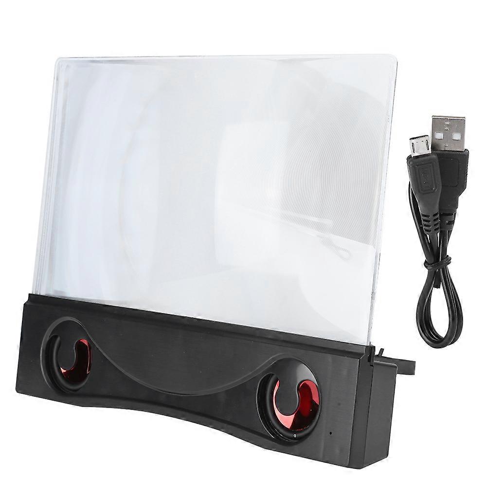 Screen Magnifier, Portable 12' Eye Protection High-definition Acrylic Lens With Builtin Bluetooth Audio, Compatible With All Phones
