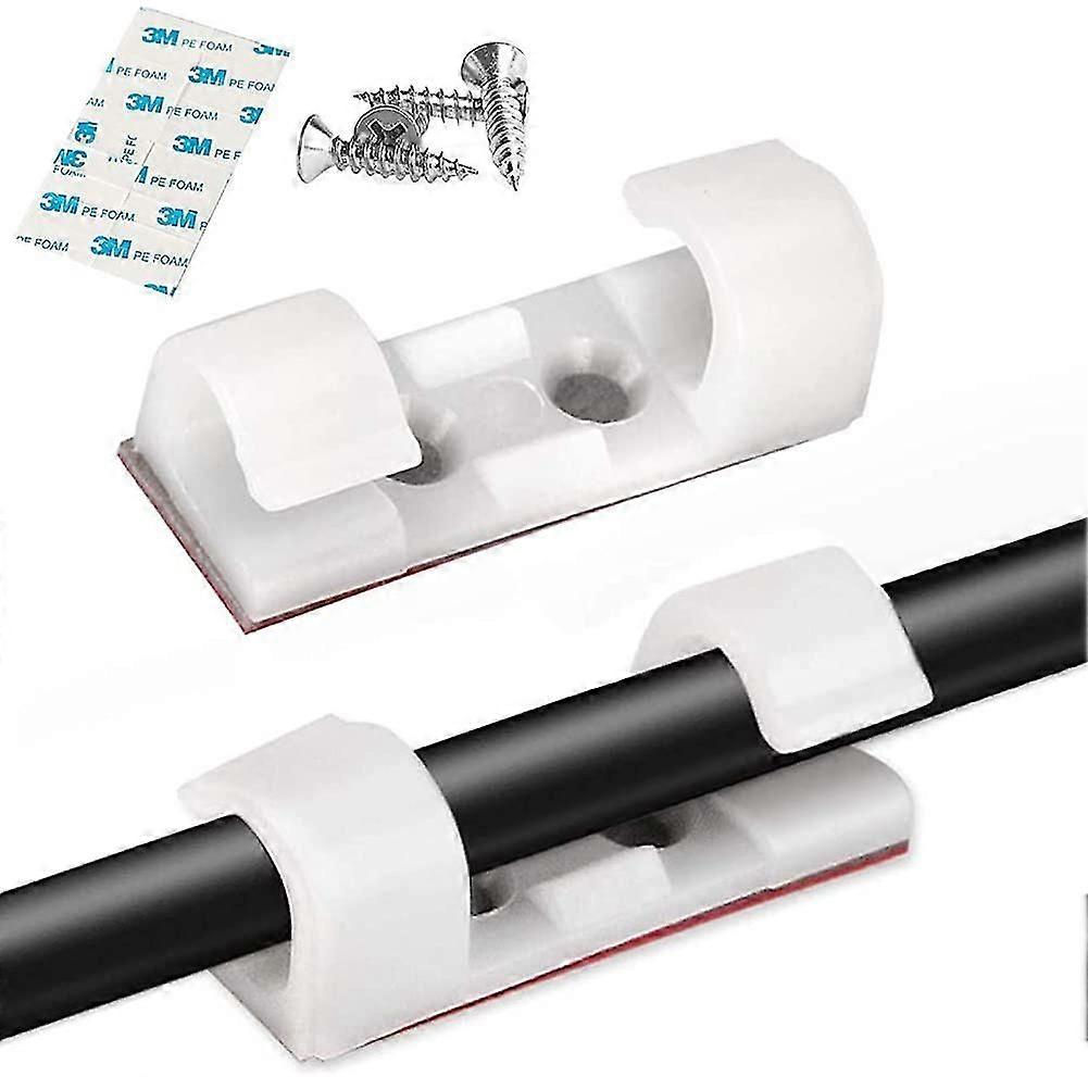 24-Pack Cable Clips, Clamps with 3M Adhesive & M3 Screws