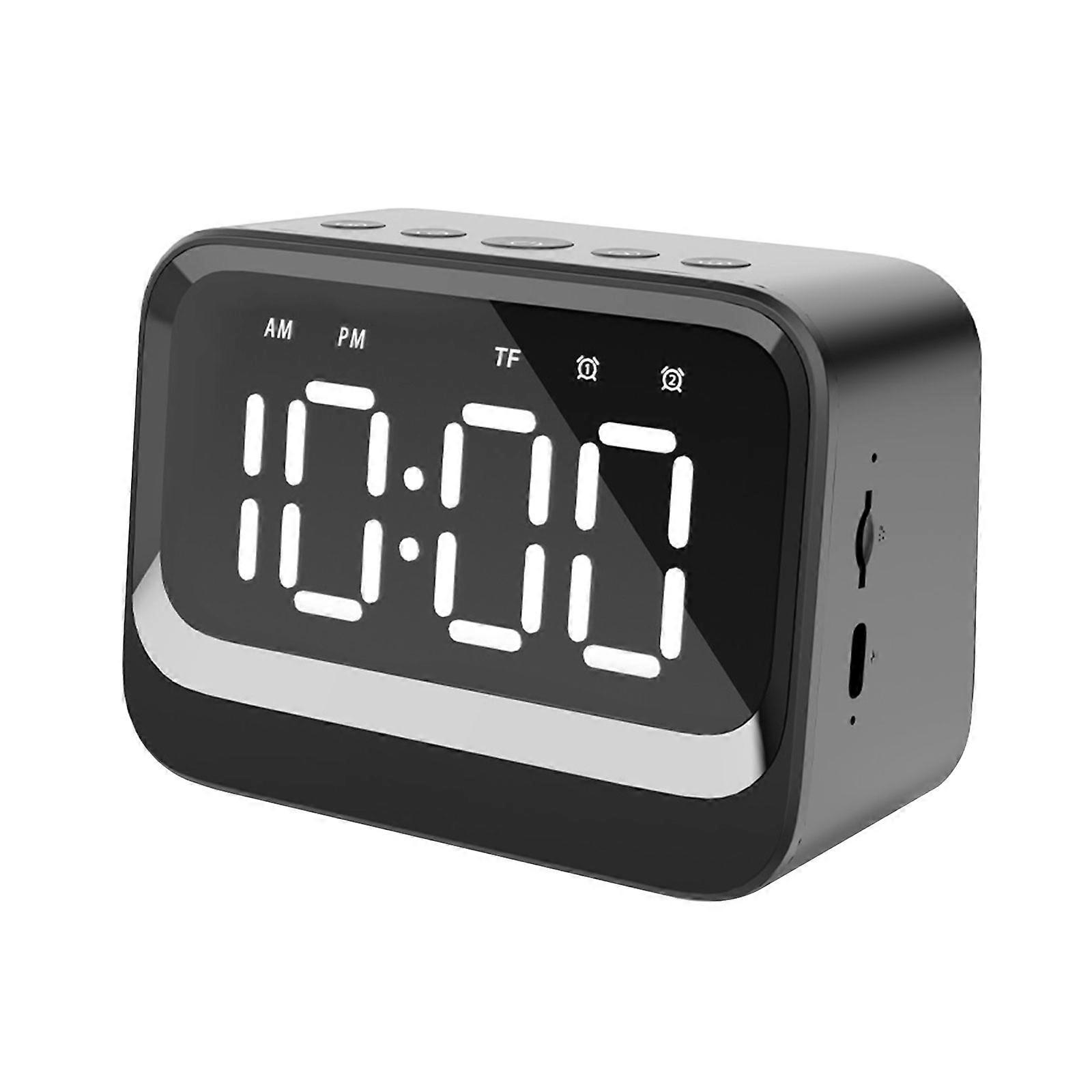 Bluetoothcompatible Speakers With Large LED Clock Display, Supports Wireless Calls and Music Playback  Black