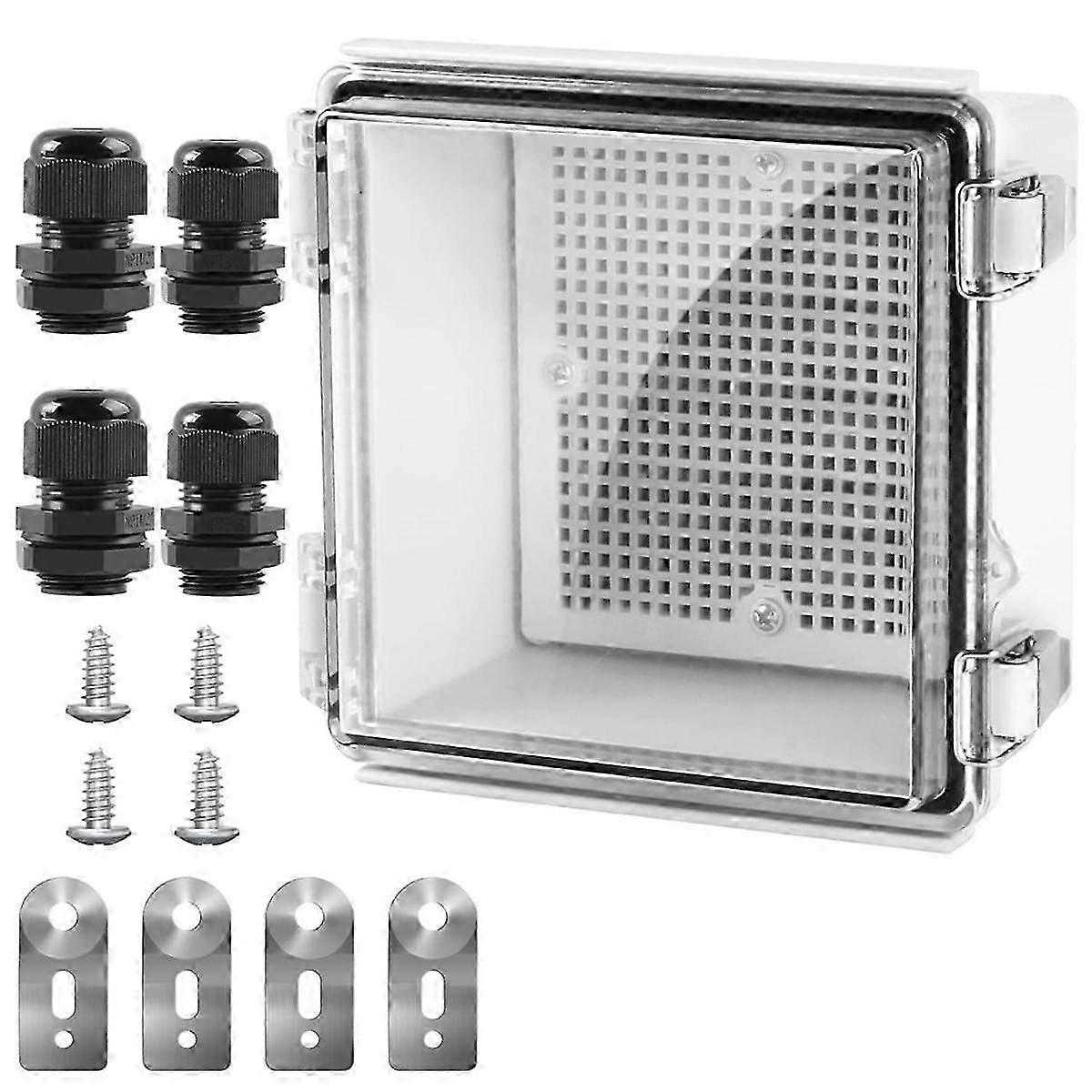 Waterproof Outdoor Project ABS Plastic Junction Box Weatherproof Dustproof Enclosure with Hinged Co js