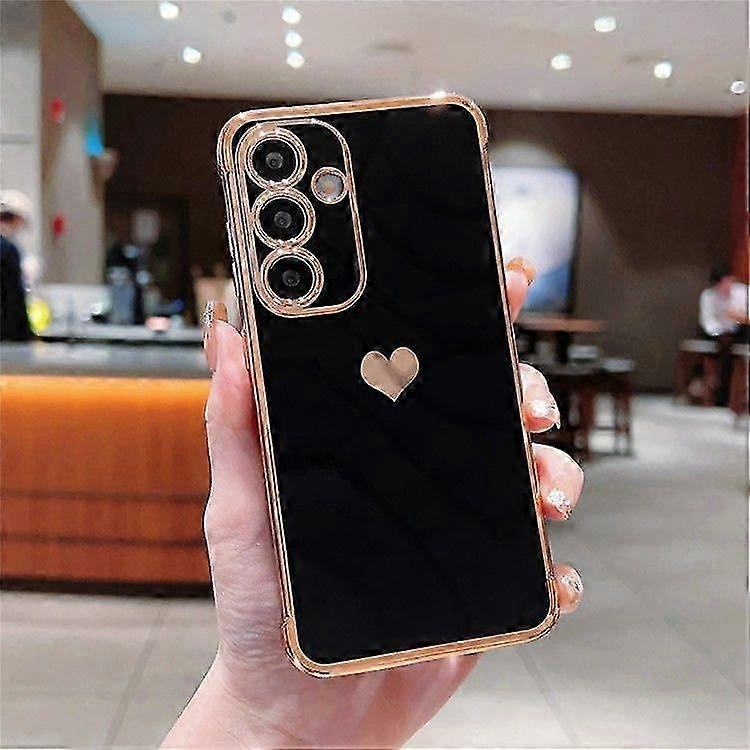 For Samsung Galaxy A16 5G/A16 4G Case TPU Phone Back Cover Electroplating Heart Pattern