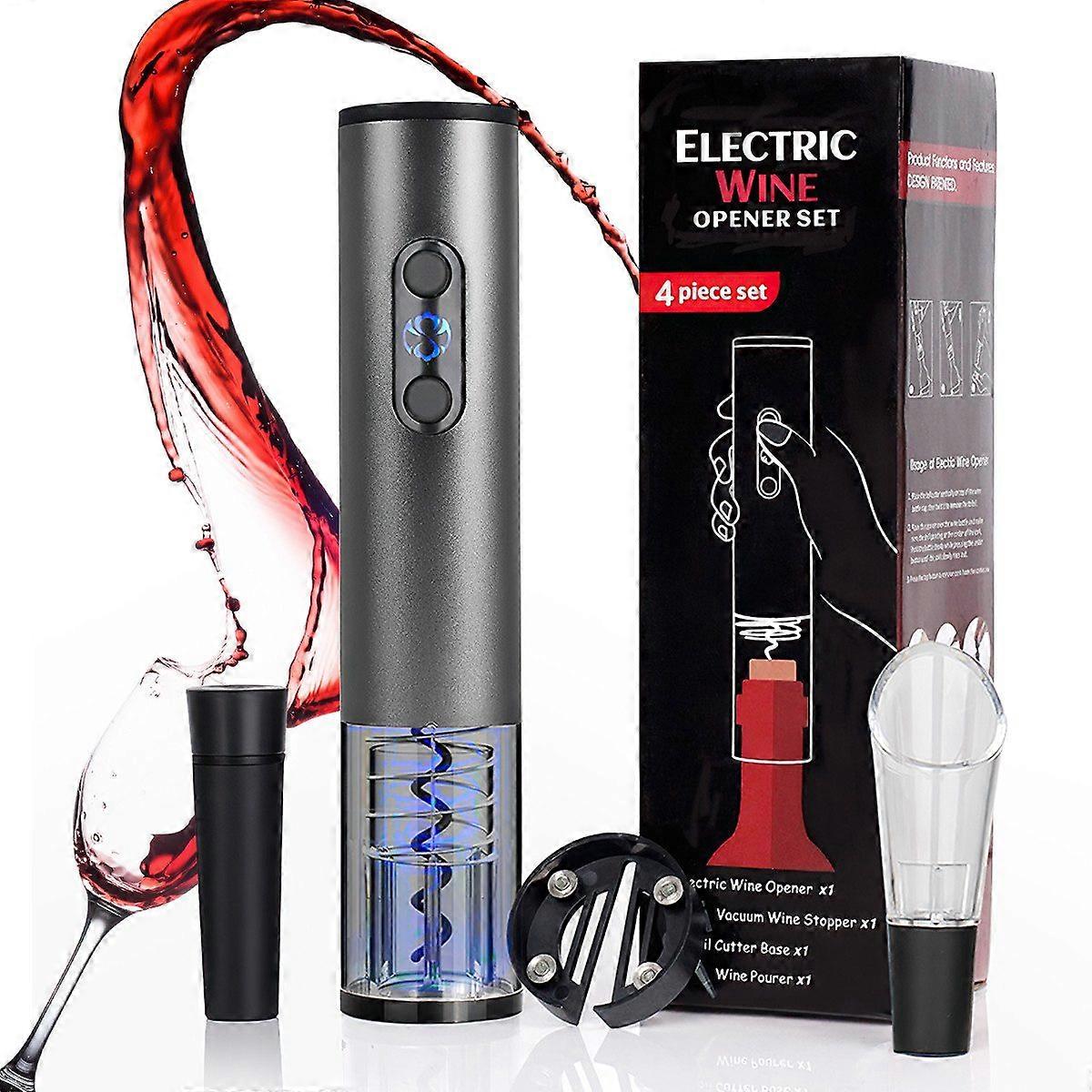 Electric Corkscrew Bottle Opener, Automatic Wine Opener with Foil Cutter, Easy and Efficient