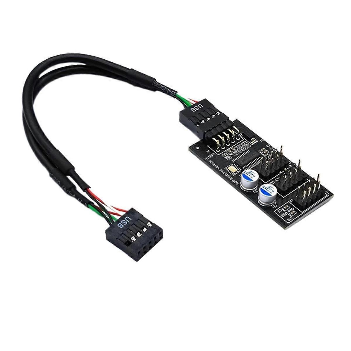 Motherboard USB 2.0 Header Splitter 9Pin 1to3 Female Extension Cable