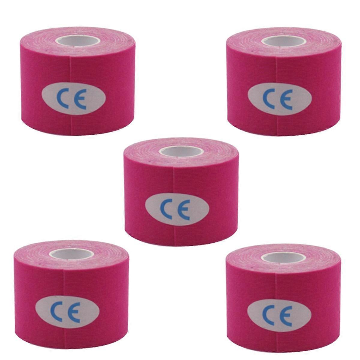 Pink 5 Pcs 5cmx5cm elastic bandage