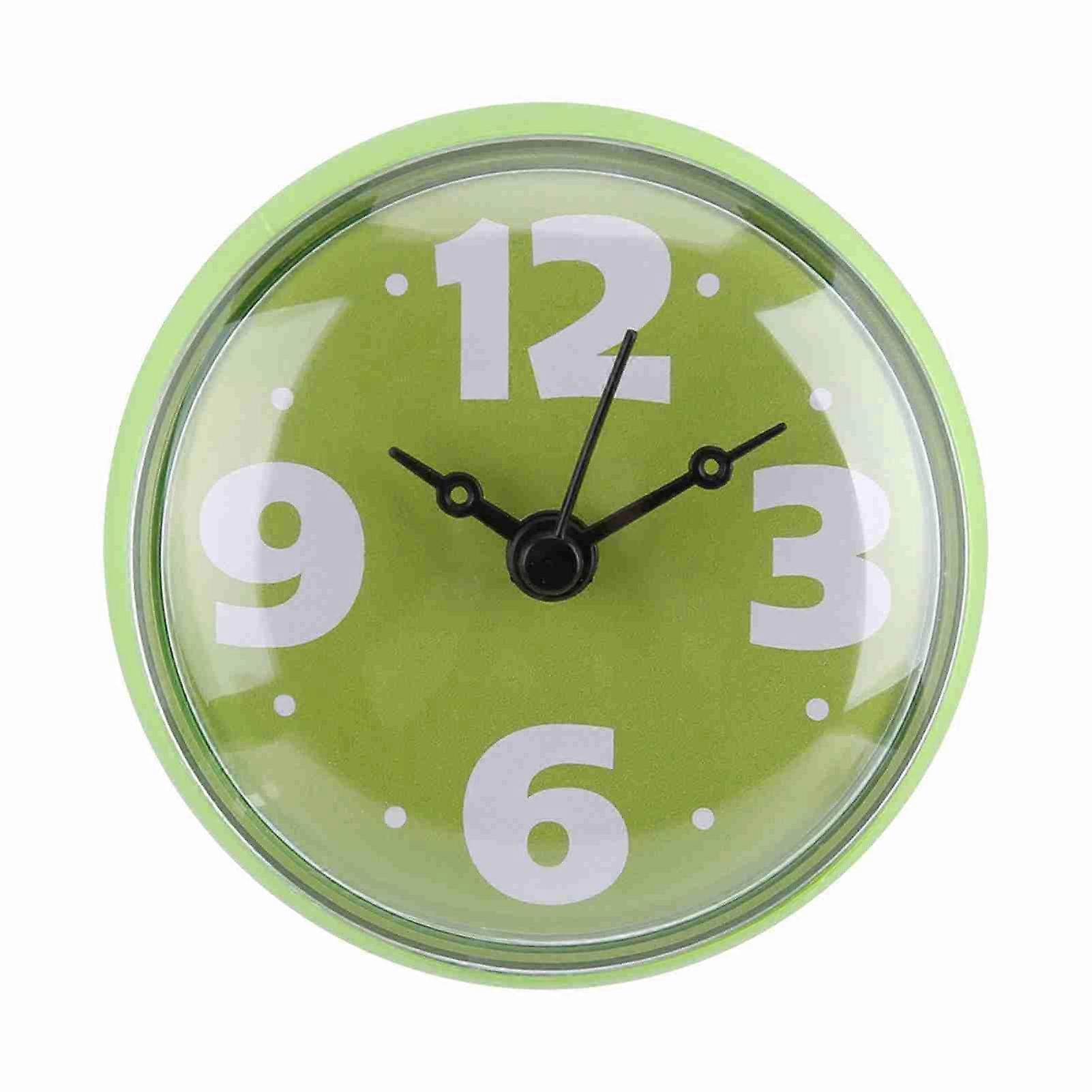 Waterproof Suction Wall Window Mirror Bath Bath Clock Bathroom Accessories Green