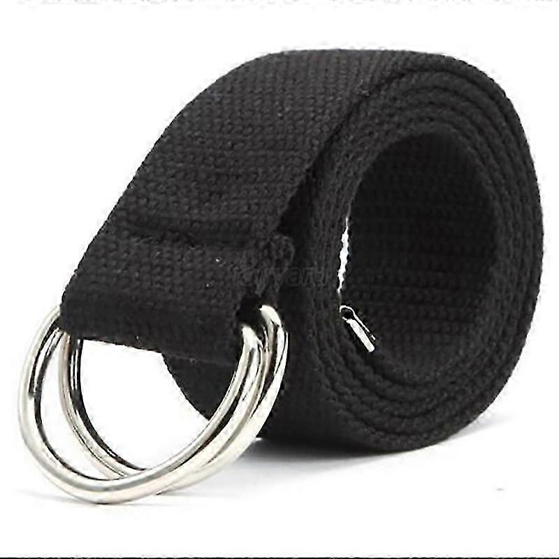 Mænd Ladies Canvas D Ring Bælter Stof Webbing Waist Belt Linning