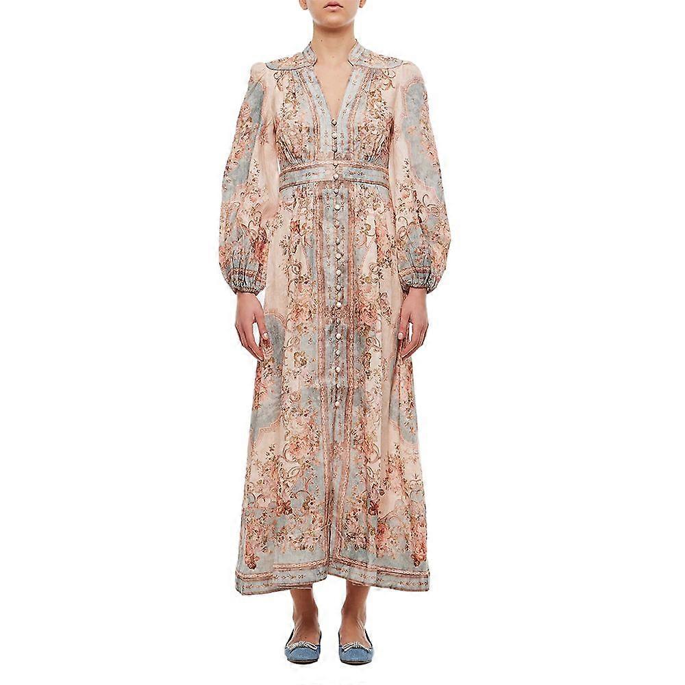 Zim Style AUGUST PLUNGE MIDI LINEN DRESS