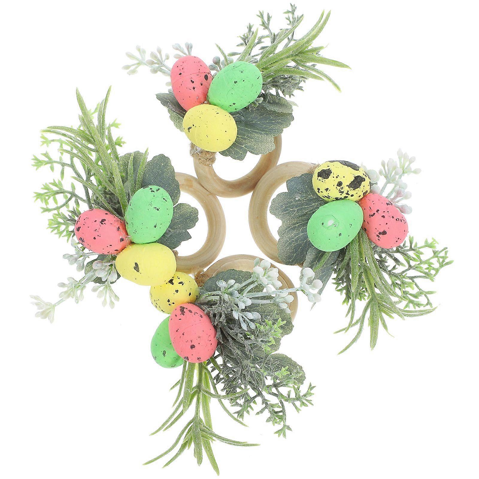 4pcs Easter Egg Napkin Ring Easter Party Napkin Buckle Holders Restaurant Napkin Ring