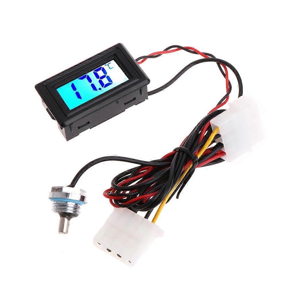Digital Display Thermometer PC Computer Water Cooling Temperature Meter G1/4 Thread Water Cooling System Temperature  Black