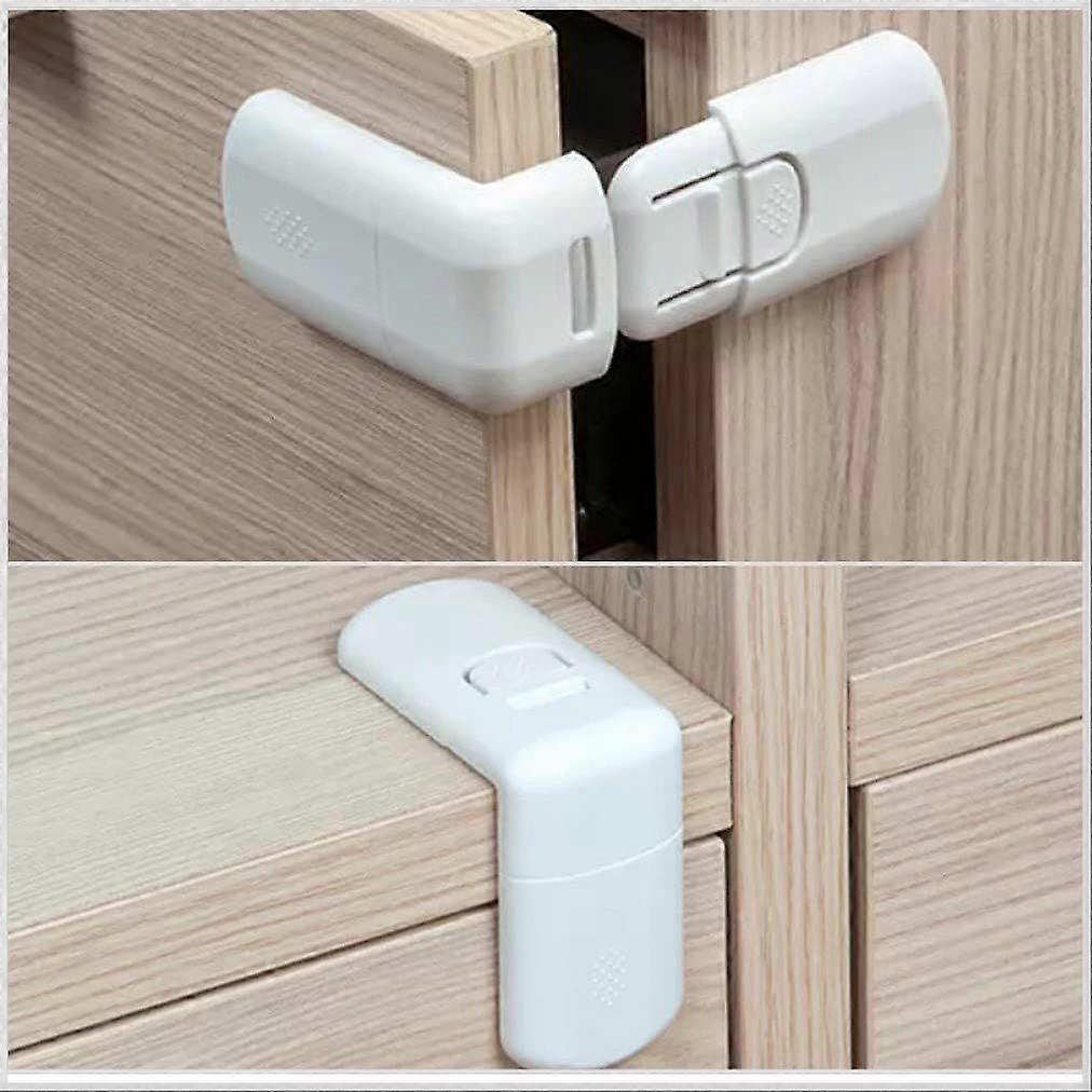 (6 x Pack) Child Proof Draw  Cupboard Safety Locks, No Mess Corner Locks, Easy Installation, White