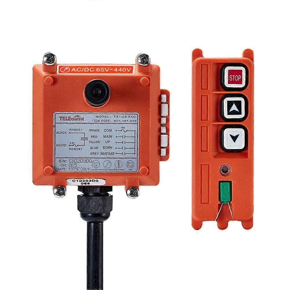 Hoist Crane Industrial Radio Wireless Transmitter Stop Button F21-2S AC/DC 65V-440V 2 Key Switch System